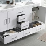 Imperia 60 White Free Standing Modern Bathroom Cabinet w/ Integrated Double Sink