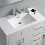 Imperia 36 White Free Standing Bathroom Cabinet w/ Integrated Sink - Right