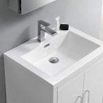 Imperia 30 Glossy White Free Standing Modern Bathroom Cabinet w/ Integrated Sink