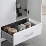 Imperia 30 Glossy White Free Standing Modern Bathroom Cabinet w/ Integrated Sink