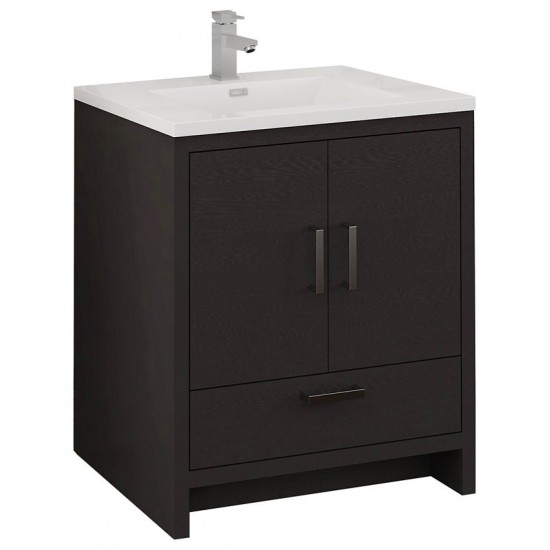 Imperia 30 Dark Gray Oak Free Standing Bathroom Cabinet w/ Integrated Sink