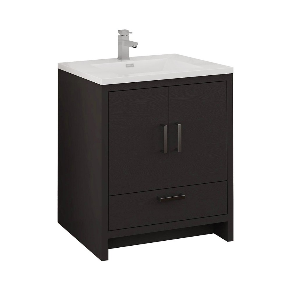 Imperia 30 Dark Gray Oak Free Standing Bathroom Cabinet w/ Integrated Sink Imperia 30 Dark Gray Oak Free Standing Bathroom Cabinet w/ Integrated Sink