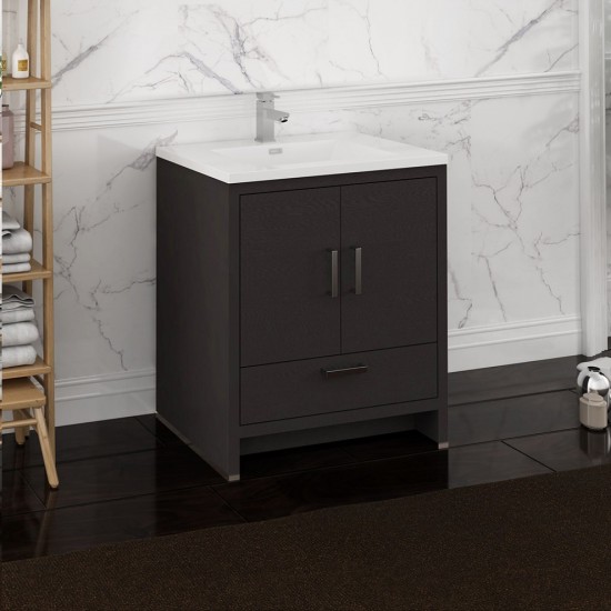 Imperia 30 Dark Gray Oak Free Standing Bathroom Cabinet w/ Integrated Sink