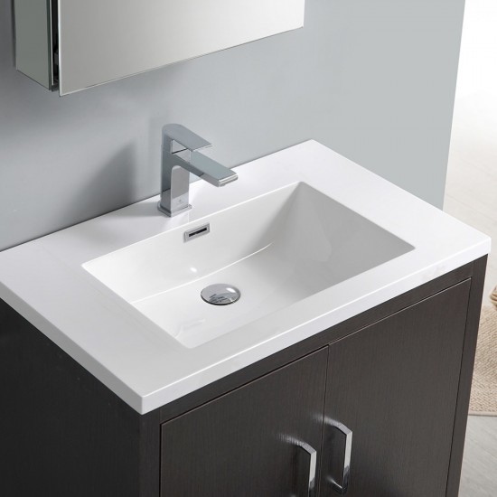 Imperia 30 Dark Gray Oak Free Standing Bathroom Cabinet w/ Integrated Sink