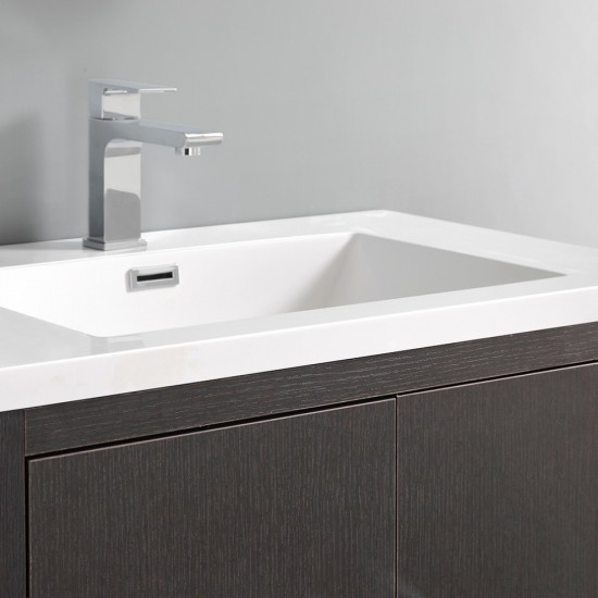 Imperia 30 Dark Gray Oak Free Standing Bathroom Cabinet w/ Integrated Sink