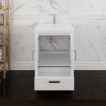 Imperia 24 Glossy White Free Standing Modern Bathroom Cabinet w/ Integrated Sink