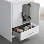 Imperia 24 Glossy White Free Standing Modern Bathroom Cabinet w/ Integrated Sink