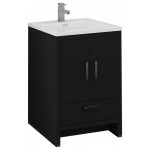 Imperia 24 Dark Gray Oak Free Standing Bathroom Cabinet w/ Integrated Sink