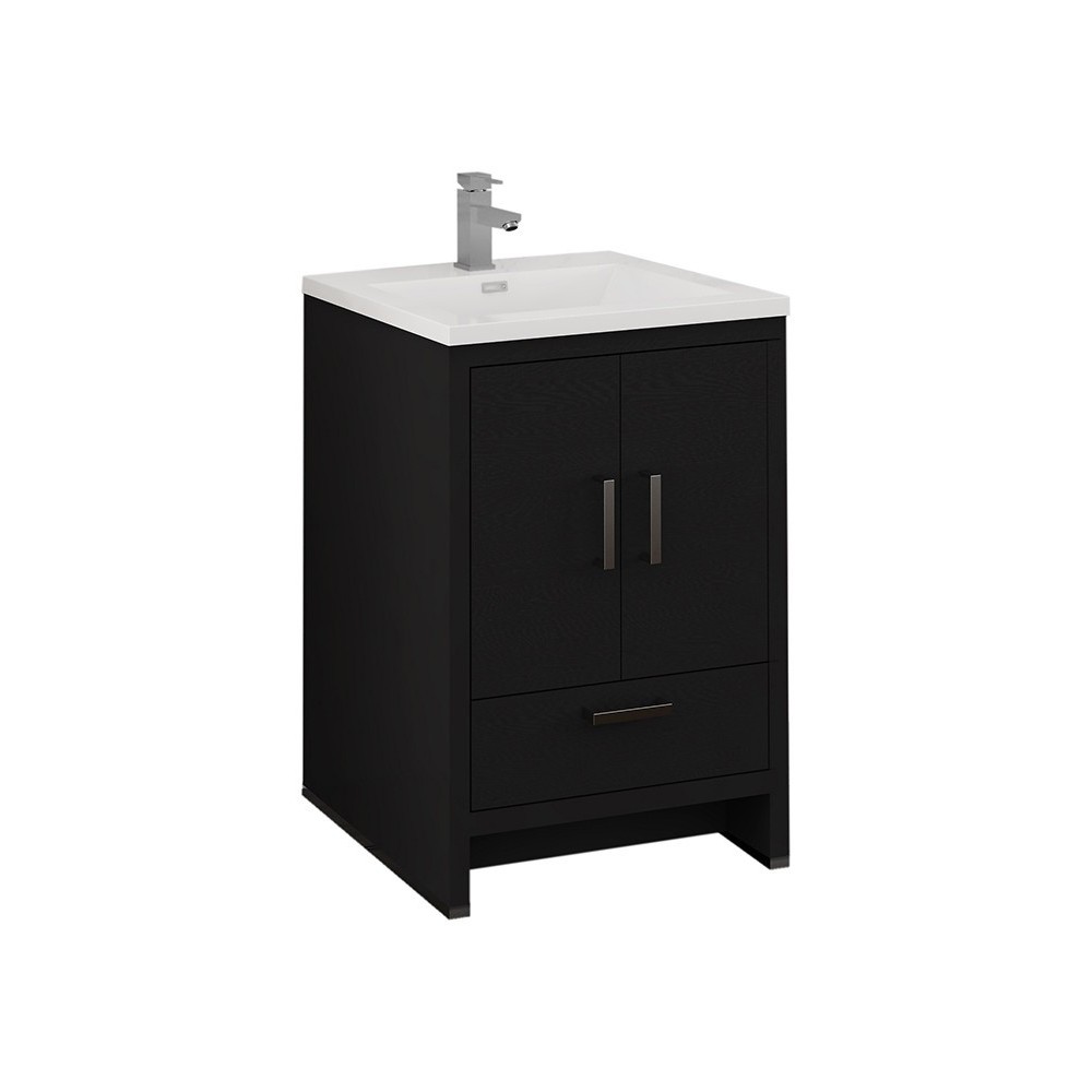 Imperia 24 Dark Gray Oak Free Standing Bathroom Cabinet w/ Integrated Sink Imperia 24 Dark Gray Oak Free Standing Bathroom Cabinet w/ Integrated Sink