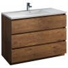Lazzaro 48" Rosewood Free Standing Modern Bathroom Cabinet w/ Integrated Sink