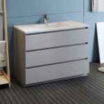 Fresca Lazzaro 48" Gray Free Standing Modern Bathroom Cabinet w/ Integrated Sink