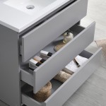 Fresca Lazzaro 36" Gray Free Standing Modern Bathroom Cabinet w/ Integrated Sink