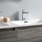 72 Ash Gray Free Standing Modern Bathroom Cabinet w/ Integrated Double Sink