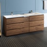 84 Rosewood Free Standing Double Sink Bathroom Cabinet w/ Integrated Sinks