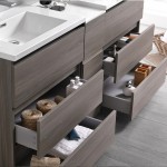 72 Gray Wood Free Standing Double Sink Bathroom Cabinet w/ Integrated Sinks