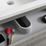 72 Gray Free Standing Dbl Sink Modern Bathroom Cabinet, Integrated Sinks, Senza