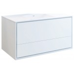 Catania 48" Glossy White Wall Hung Modern Bathroom Cabinet w/ Integrated Sink