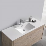 Catania 48 Natural Wood Wall Hung Modern Bathroom Cabinet w/ Integrated Sink