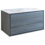 Catania 48 Ocean Gray Wall Hung Bathroom Cabinet w/ Integrated Double Sink