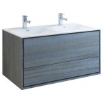 Catania 48 Ocean Gray Wall Hung Bathroom Cabinet w/ Integrated Double Sink