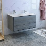 Catania 48 Ocean Gray Wall Hung Bathroom Cabinet w/ Integrated Double Sink