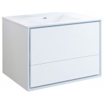 Catania 36" Glossy White Wall Hung Modern Bathroom Cabinet w/ Integrated Sink