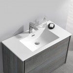 Catania 36" Ocean Gray Wall Hung Modern Bathroom Cabinet w/ Integrated Sink