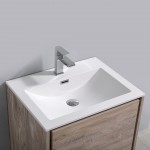 Catania 24 Natural Wood Wall Hung Modern Bathroom Cabinet w/ Integrated Sink