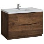 Tuscany 48" Rosewood Free Standing Modern Bathroom Cabinet w/ Integrated Sink