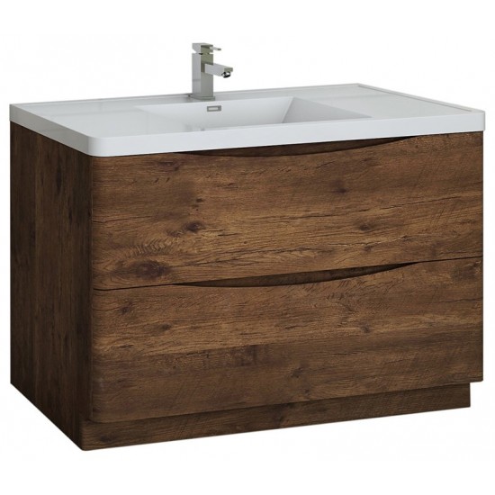 Tuscany 48" Rosewood Free Standing Modern Bathroom Cabinet w/ Integrated Sink