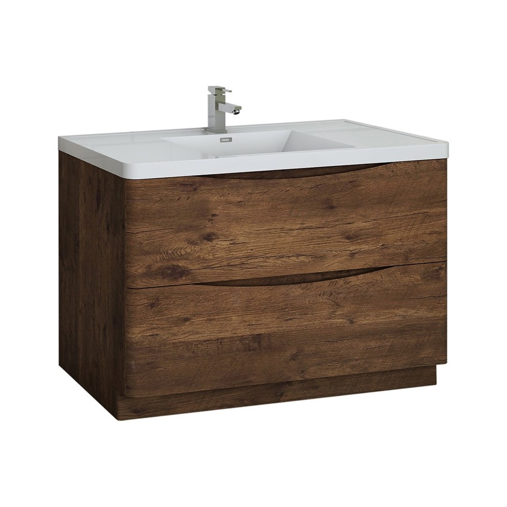 Tuscany 48" Rosewood Free Standing Modern Bathroom Cabinet w/ Integrated Sink