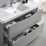 Tuscany 48" Glossy Gray Free Standing Modern Bathroom Cabinet w/ Integrated Sink