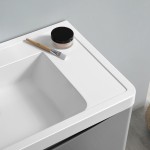 Tuscany 48" Glossy Gray Free Standing Modern Bathroom Cabinet w/ Integrated Sink