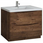 Tuscany 40" Rosewood Free Standing Modern Bathroom Cabinet w/ Integrated Sink
