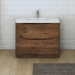 Tuscany 40" Rosewood Free Standing Modern Bathroom Cabinet w/ Integrated Sink