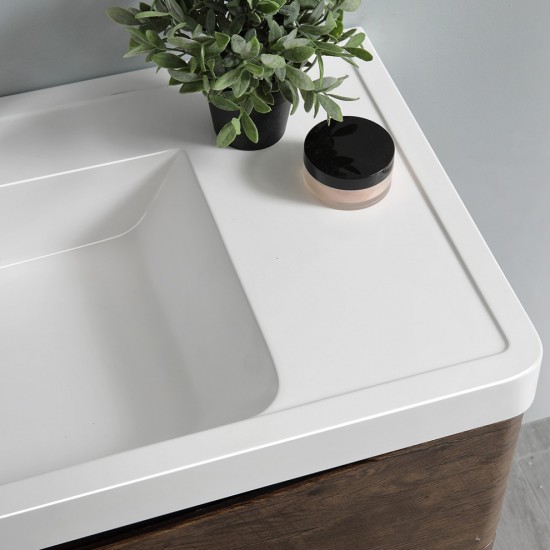 Tuscany 40" Rosewood Free Standing Modern Bathroom Cabinet w/ Integrated Sink