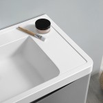 Tuscany 36" Glossy Gray Free Standing Modern Bathroom Cabinet w/ Integrated Sink