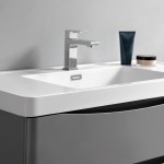 Tuscany 36" Glossy Gray Free Standing Modern Bathroom Cabinet w/ Integrated Sink
