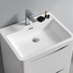 Tuscany 24 Glossy White Free Standing Modern Bathroom Cabinet w/ Integrated Sink