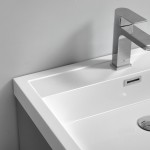 Tuscany 24" Glossy Gray Free Standing Modern Bathroom Cabinet w/ Integrated Sink