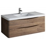 Fresca Tuscany 48" Rosewood Wall Hung Modern Bathroom Cabinet w/ Integrated Sink