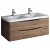 Tuscany 48" Rosewood Wall Hung Modern Bathroom Cabinet w/ Integrated Double Sink