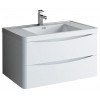 Tuscany 36" Glossy White Wall Hung Modern Bathroom Cabinet w/ Integrated Sink