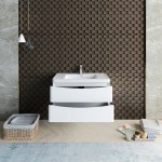 Tuscany 36" Glossy White Wall Hung Modern Bathroom Cabinet w/ Integrated Sink