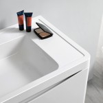 Tuscany 36" Glossy White Wall Hung Modern Bathroom Cabinet w/ Integrated Sink