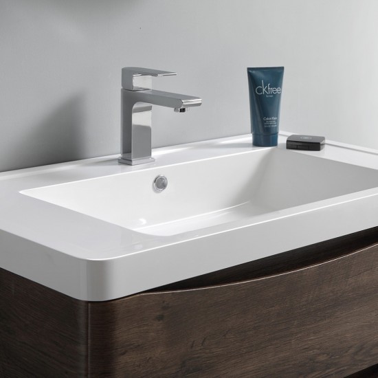 Fresca Tuscany 36" Rosewood Wall Hung Modern Bathroom Cabinet w/ Integrated Sink