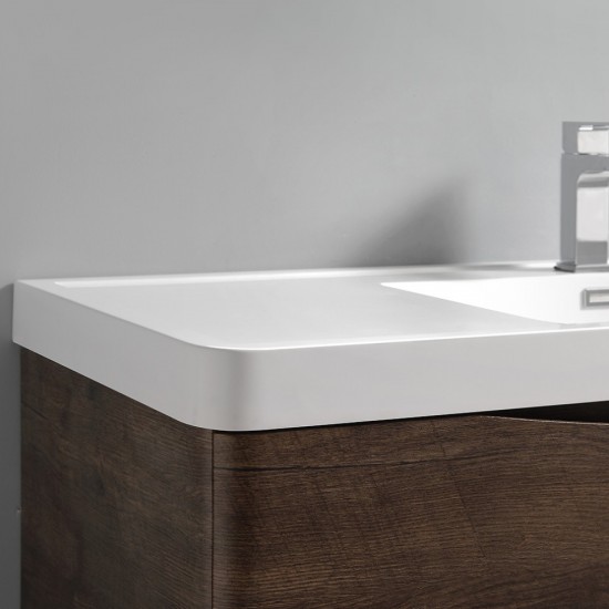 Fresca Tuscany 36" Rosewood Wall Hung Modern Bathroom Cabinet w/ Integrated Sink
