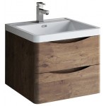 Fresca Tuscany 24" Rosewood Wall Hung Modern Bathroom Cabinet w/ Integrated Sink