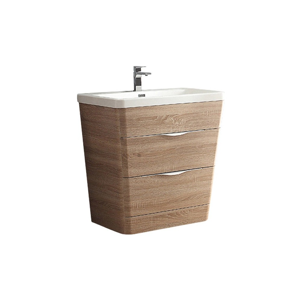 Fresca Milano 32" White Oak Modern Bathroom Cabinet w/ Integrated Sink