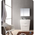 Fresca Milano 32" Glossy White Modern Bathroom Cabinet w/ Integrated Sink